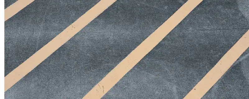 yellow paint lines in parking lot