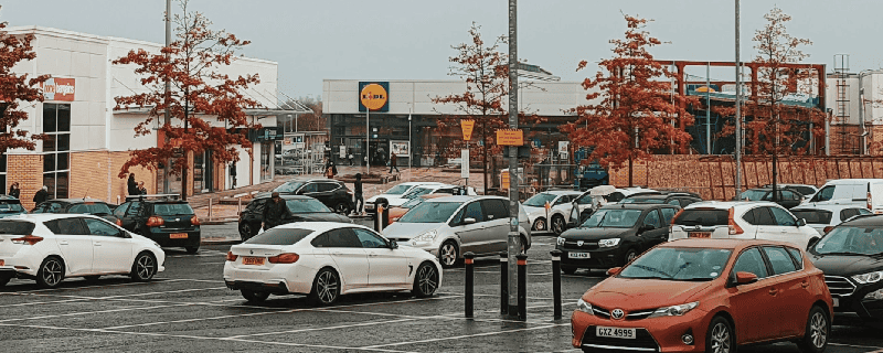 cars parked in a parking lot