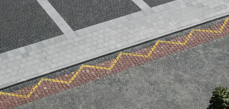 Aerial view of a parking lot