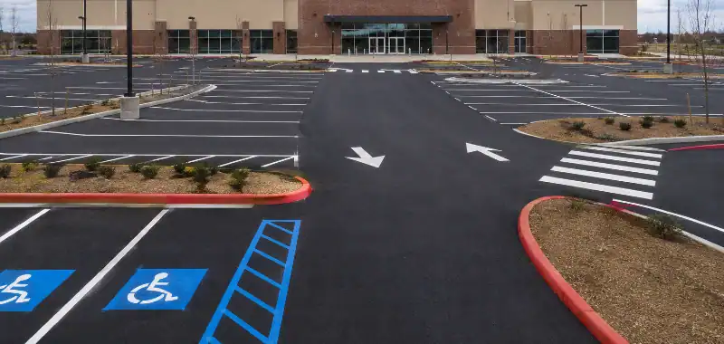 freshly painted empty parking lot